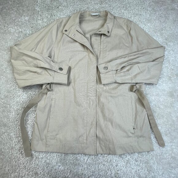 Akris Punto Buckle Utility Jacket Beige Khaki Womens 6 - Picture 1 of 8